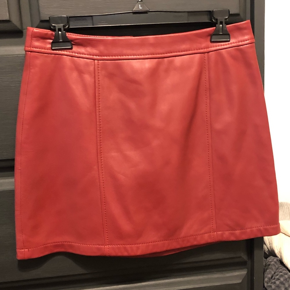 Gianni Bini Red leather skirt
